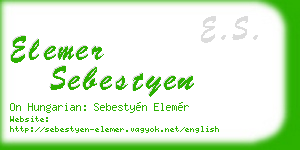 elemer sebestyen business card