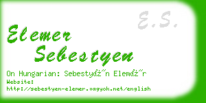 elemer sebestyen business card